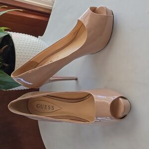 Guess Nude Peep Toe Heels